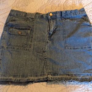 Express jean mini skirt.